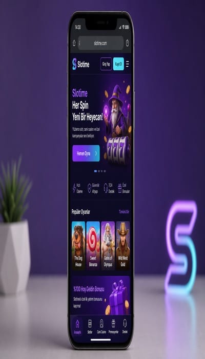 Slotime Mobil Web Görünümü — Akıllı Telefon Ekranı